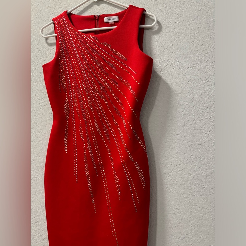 calvin klein dress- red calvin klein dress